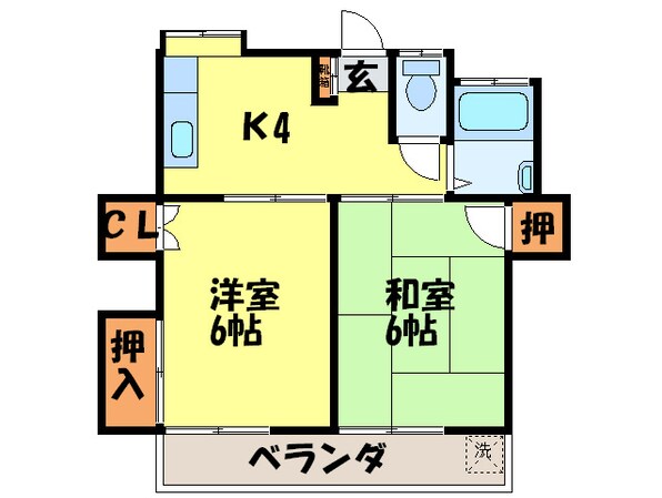 第２天神山荘の物件間取画像